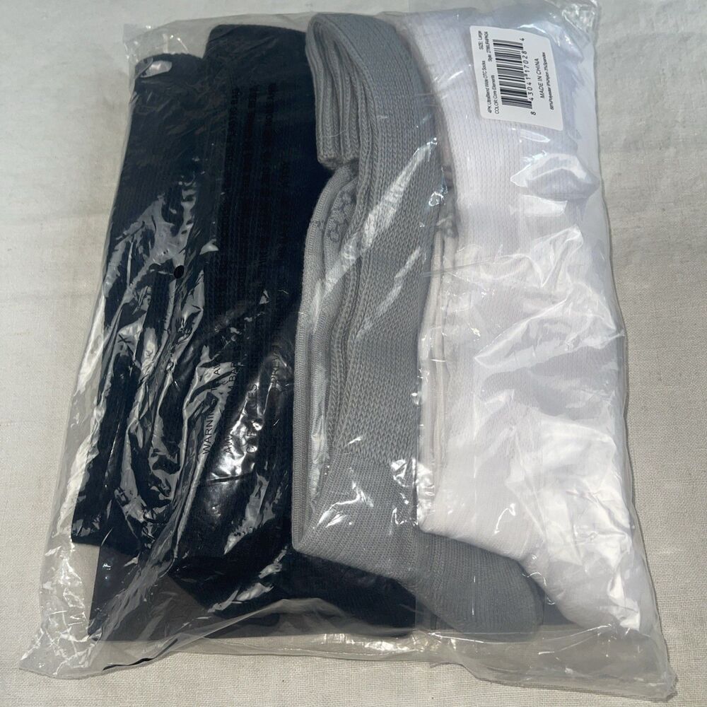 Tommie Copper Men's 4-Pack Wide Calf Compression Socks SIZE Large NIP